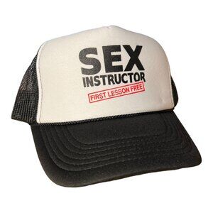 Sex Instructor First lesson free hat funny trucker hat snapback party college